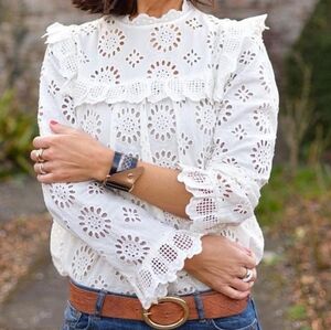 Zara Embroidered Lace Blouse